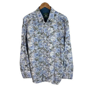 BF524 Mens Purple Haze Properties Jimi Hendrix Rock n Roll Floral Button Shirt L